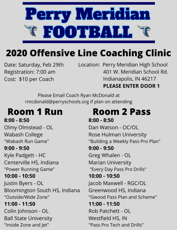 2020 PMHS Offensive Line Coaching Clinic The Indiana High School